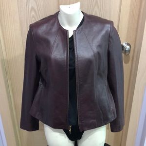 Sienna studio dark purple leather jacket